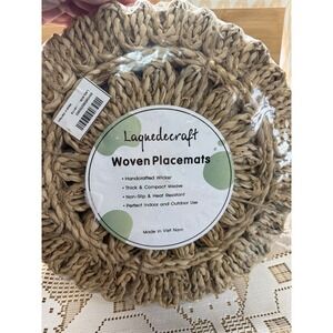 Laquedecraft Woven Placemats Natural Beige Thick & Compact Handcrafted Wicker